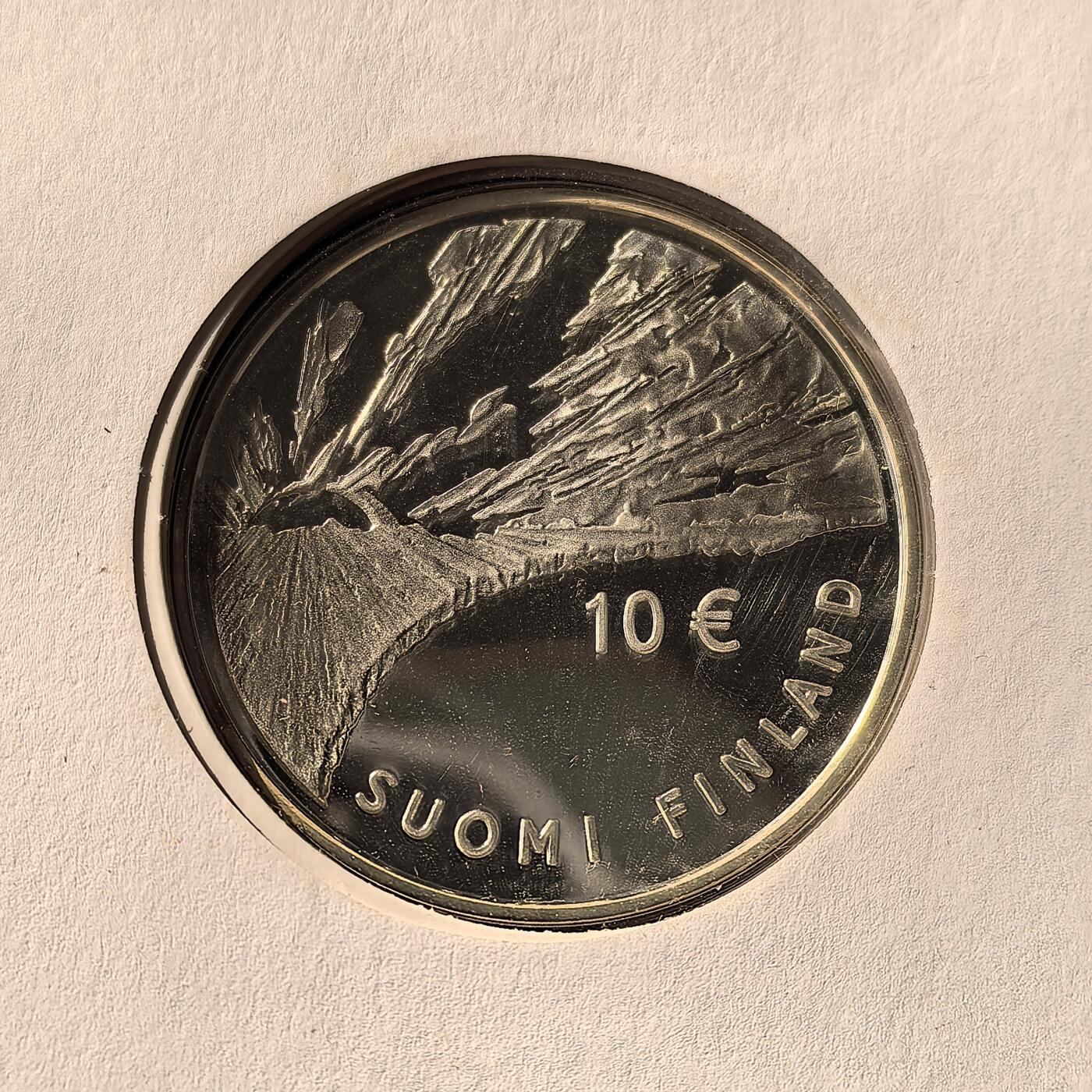 道一币馆币章第一百六十六场 邮币封 芬兰2006年作家约翰·斯内尔曼诞辰200周年10欧元精制银币 27.4g 925s