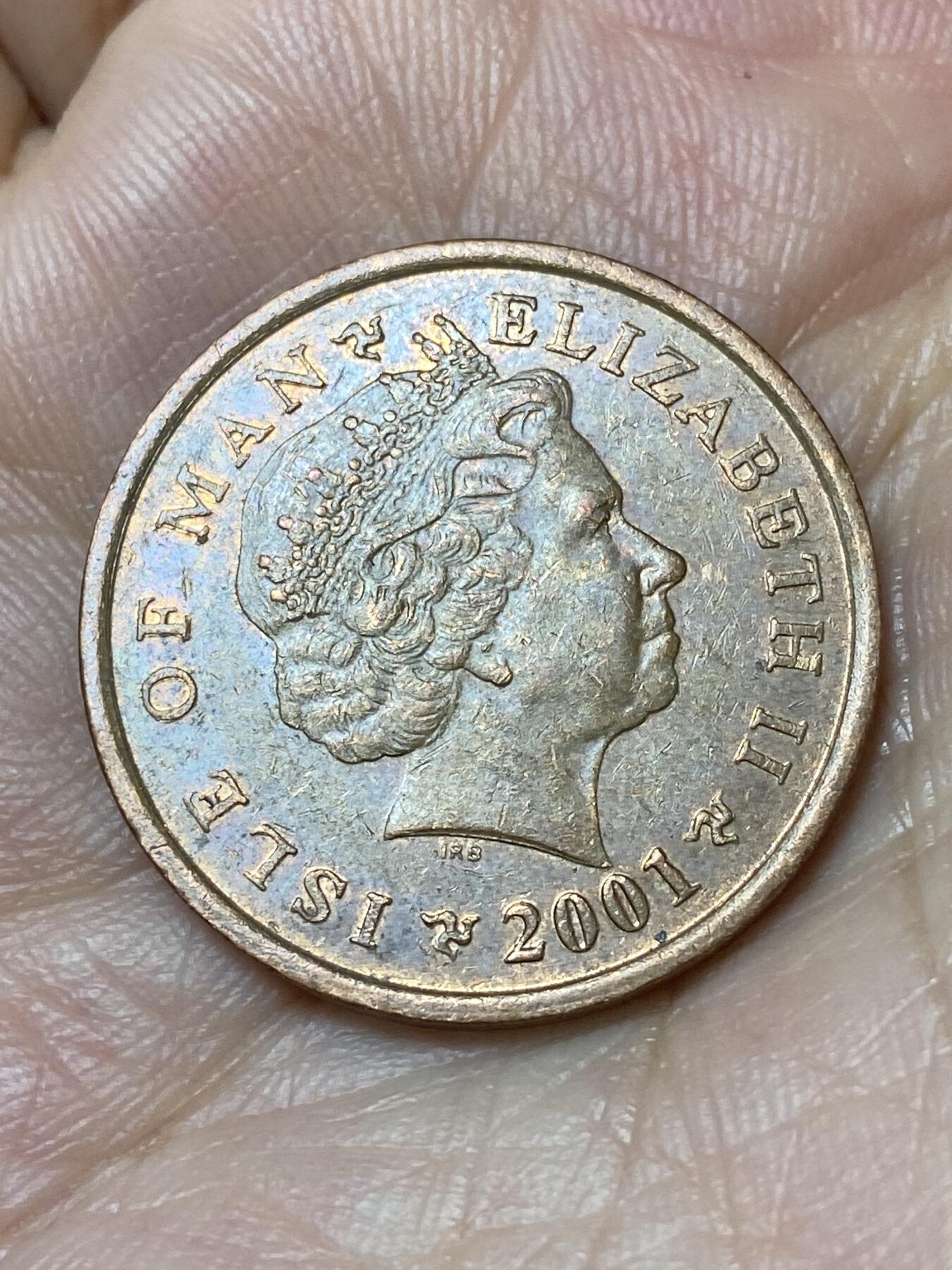 2026年第三十场(总第一百九十九场）英国一线回流散币特拍第二场(免佣金) 英属马恩岛🇮🇲2001年2便士(伊丽莎白二世老年第二套)