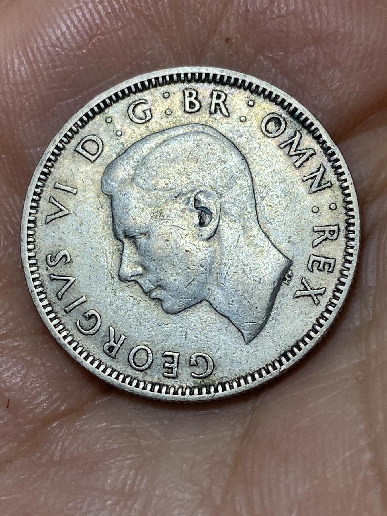 2026年第三十场(总第一百九十九场）英国一线回流散币特拍第二场(免佣金) 英国🇬🇧1943年1先令银币(乔治六世第一版，英格兰站狮版，500银)