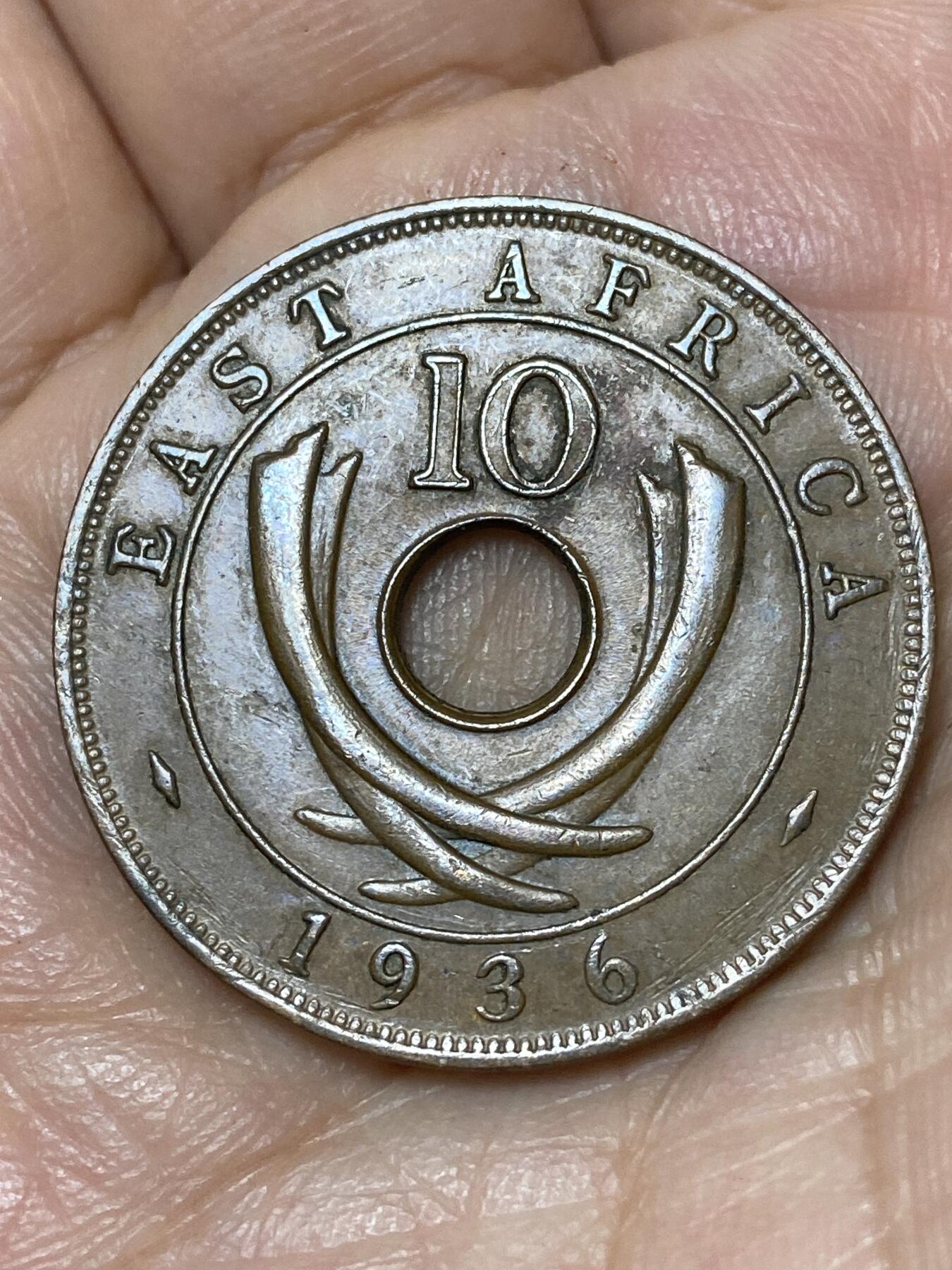 2026年第三十场(总第一百九十九场）英国一线回流散币特拍第二场(免佣金) 少见好品–英属东非1936单年份10分(爱德华八世时期，KN标金斯诺顿厂造)