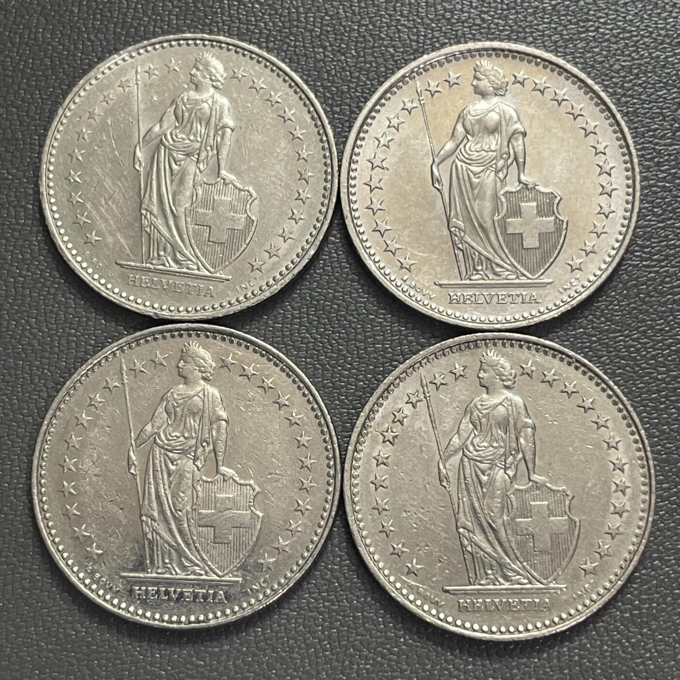 回流0218 新春快乐，马年大吉！ 瑞士1法郎4枚