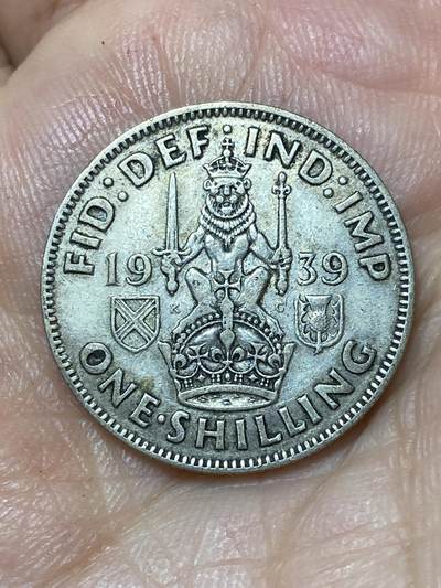 2026年第三十场(总第一百九十九场）英国一线回流散币特拍第二场(免佣金) - 英国🇬🇧1939年1先令银币(乔治六世第一版，苏格兰坐狮版，500银)