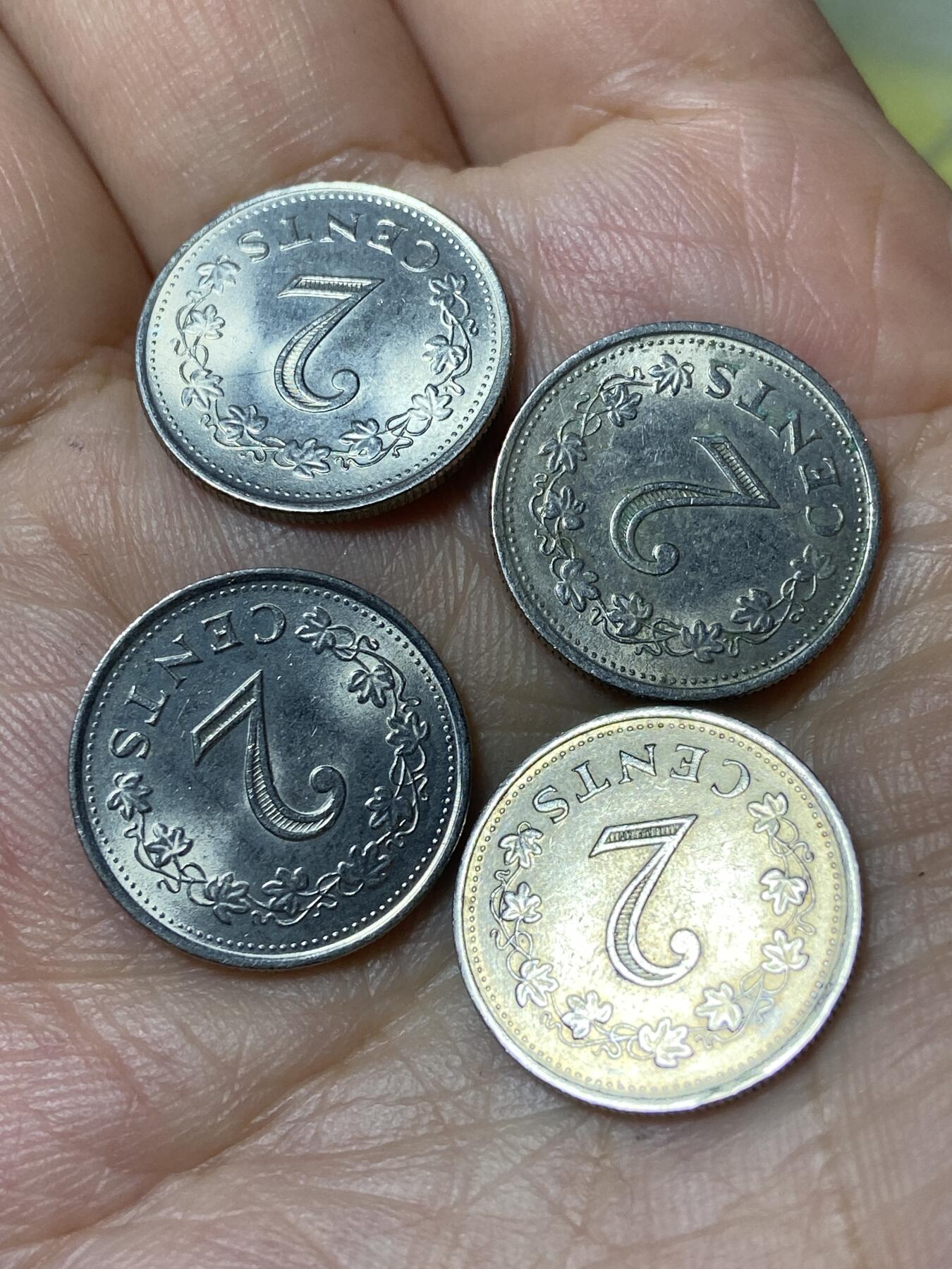 2026年第三十场(总第一百九十九场）英国一线回流散币特拍第二场(免佣金) 马耳他🇲🇹2分4枚年份不同：1972年76年77年82年