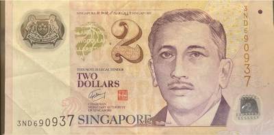 回流0301 - 新加坡1999年“肖像系列”2元（¥10.56）塑料钞