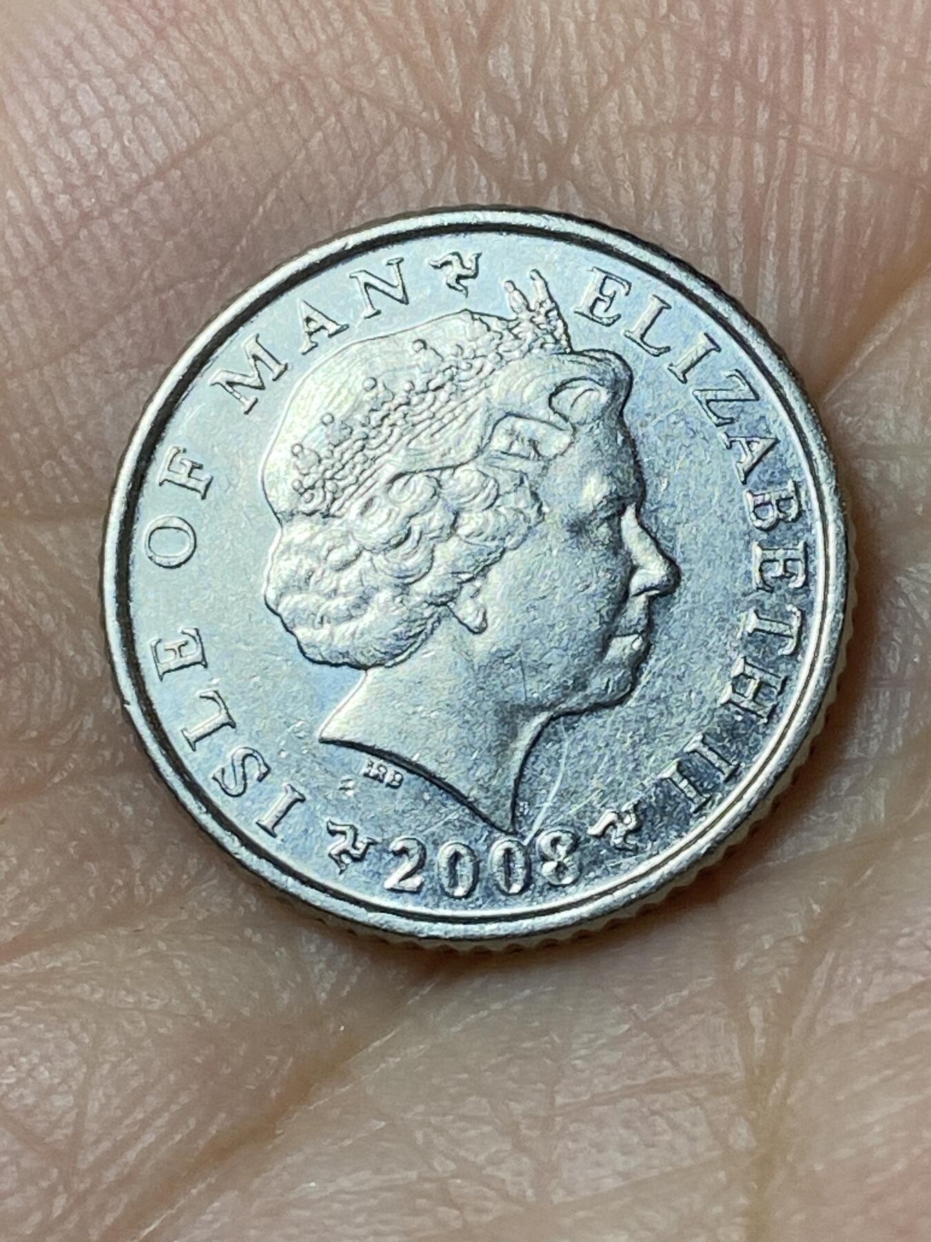 2026年第三十场(总第一百九十九场）英国一线回流散币特拍第二场(免佣金) 英属马恩岛马恩岛2008年5便士(伊丽莎白二世老年第三套第一版，无磁版)