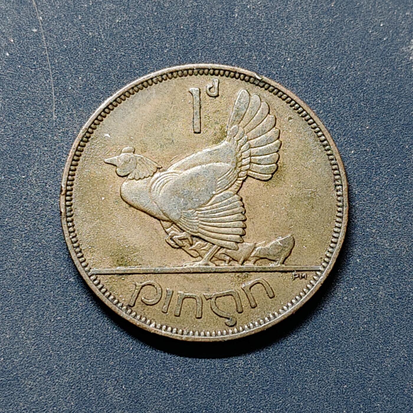 【全场包邮】纯粹捡漏拍504场-更新中 爱尔兰自由邦1937年母鸡1便士铜币 BU品相