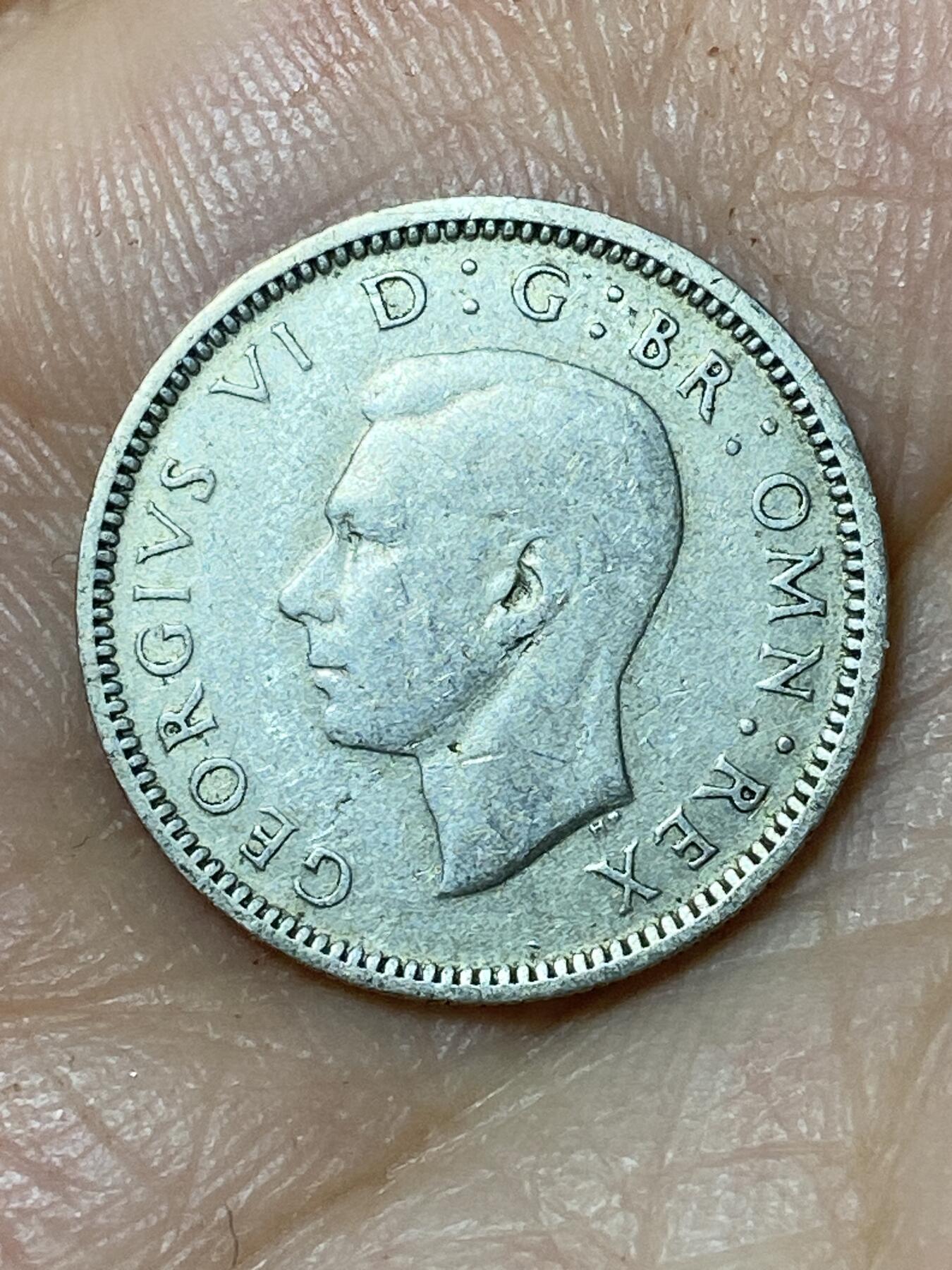 2026年第三十场(总第一百九十九场）英国一线回流散币特拍第二场(免佣金) 英国🇬🇧1943年6便士银币(乔治六世第一版，500银)