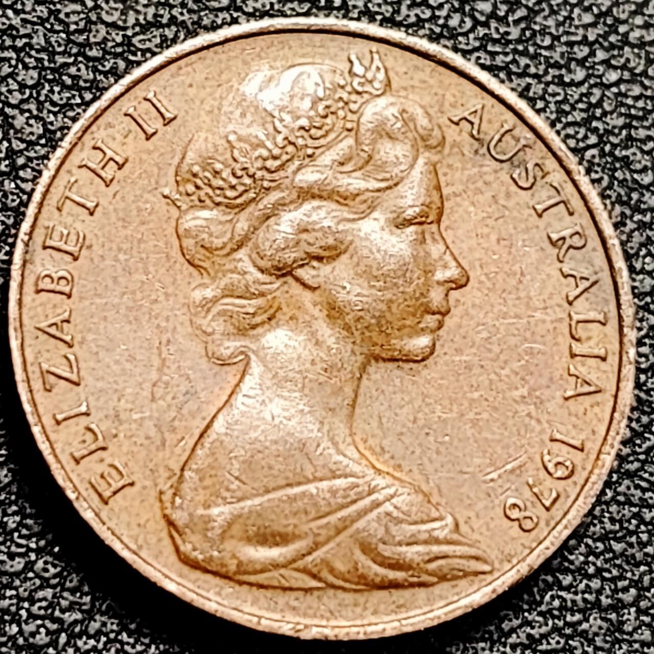 泉币菌-第193场- 新年第一场 新年快乐 本场拍品多 请提前出价 美品 1978年 英属澳大利亚2分铜币 伞蜥蜴斗篷蜥 21.5mm