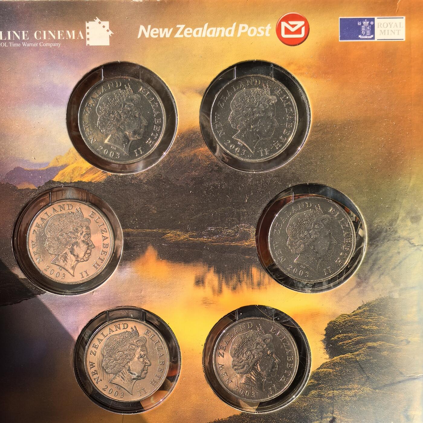 道一币馆币章第一百六十六场 原包装 新西兰2003年指环王系列克朗型纪念套币 六枚