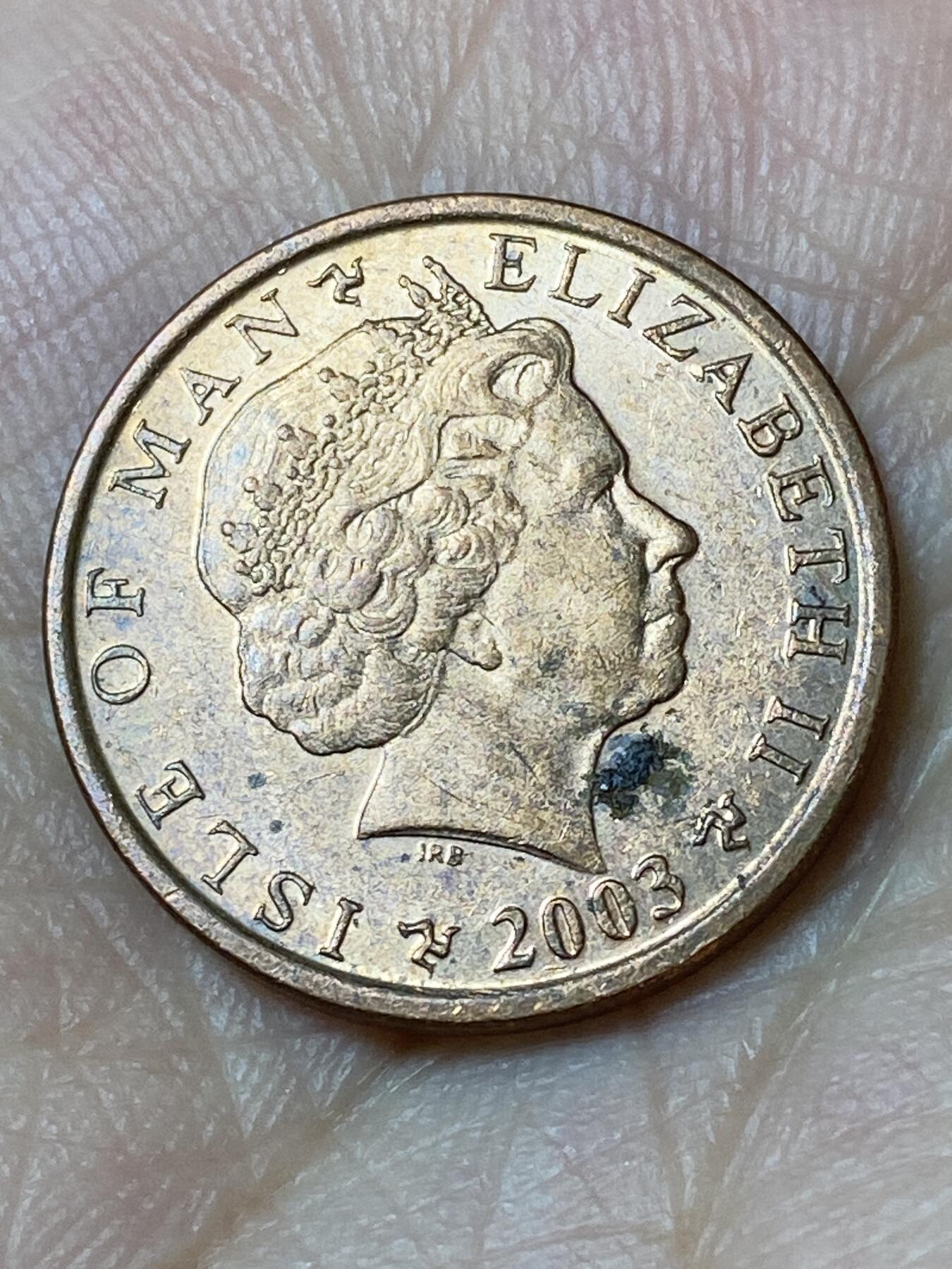 2026年第三十场(总第一百九十九场）英国一线回流散币特拍第二场(免佣金) 英属马恩岛🇮🇲2003年1便士(伊丽莎白二世老年第二套)