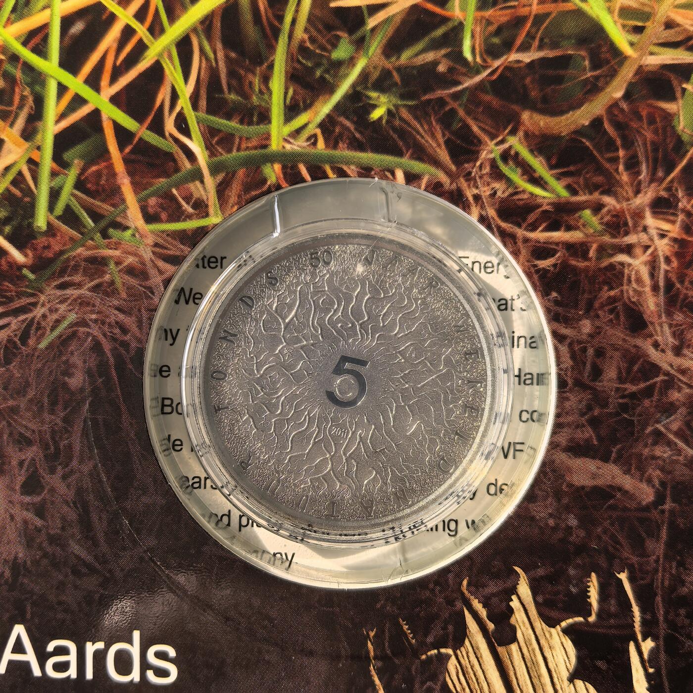 道一币馆币章第一百六十六场 原包装 荷兰2011年WWF成立50周年5欧元精制纪念银币