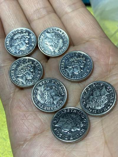 2026年第三十场(总第一百九十九场）英国一线回流散币特拍第二场(免佣金) - 英国🇬🇧5便士7枚：2012年13年14年(伊丽莎白二世老年盾徽拼图第一版)