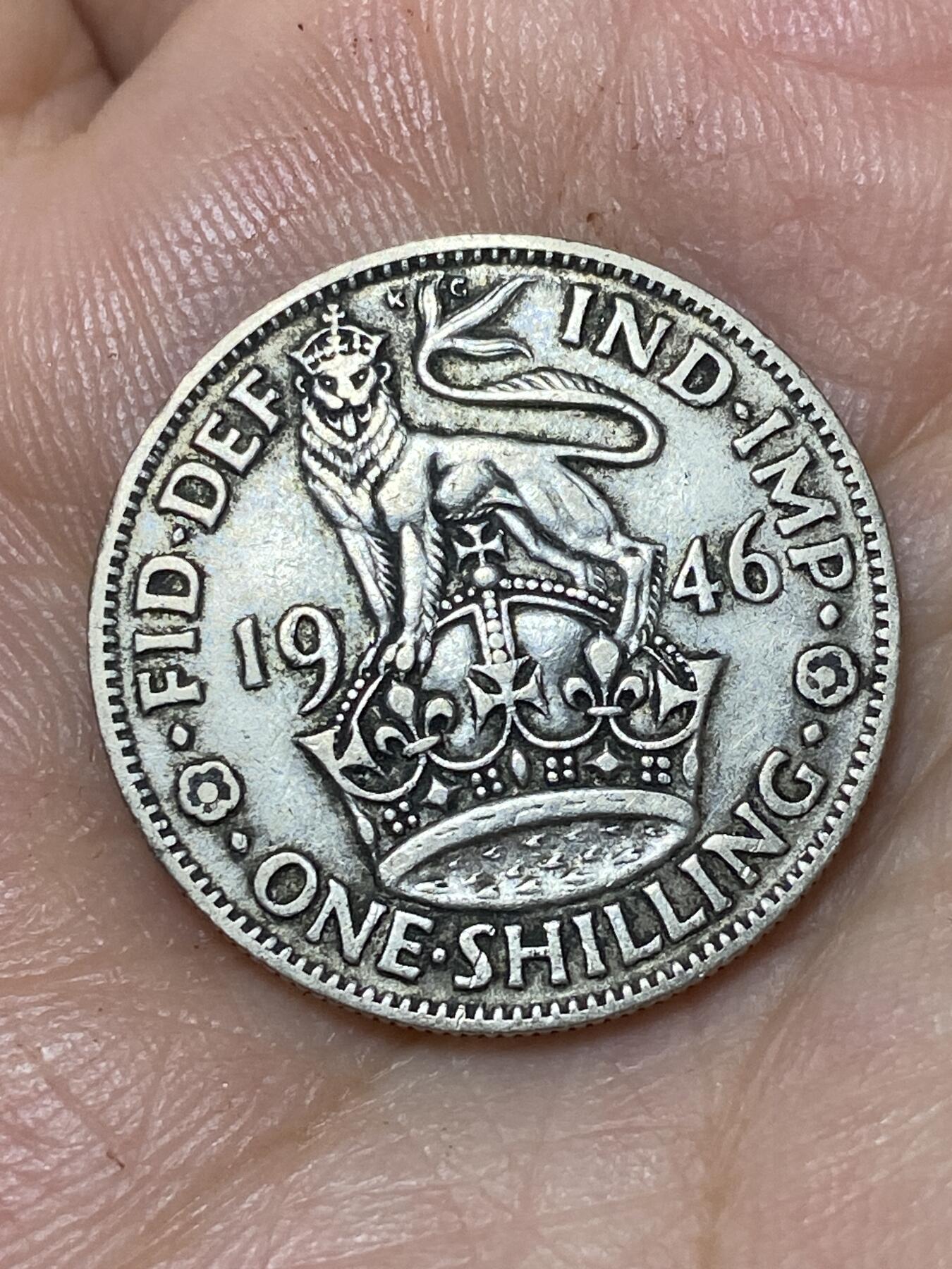 2026年第三十场(总第一百九十九场）英国一线回流散币特拍第二场(免佣金) 英国🇬🇧1946年1先令银币(乔治六世第一版关门年，英格兰站狮版，500银)