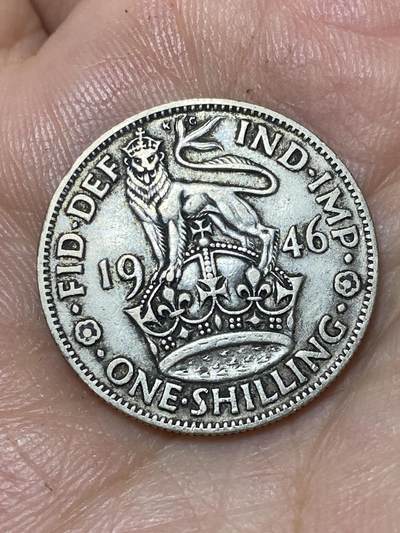 2026年第三十场(总第一百九十九场）英国一线回流散币特拍第二场(免佣金) - 英国🇬🇧1946年1先令银币(乔治六世第一版关门年，英格兰站狮版，500银)