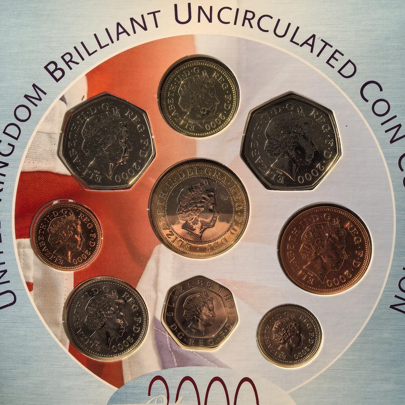 道一币馆币章第一百六十六场 原包装 英国2000年套币九枚套 含50便士和2镑纪念币