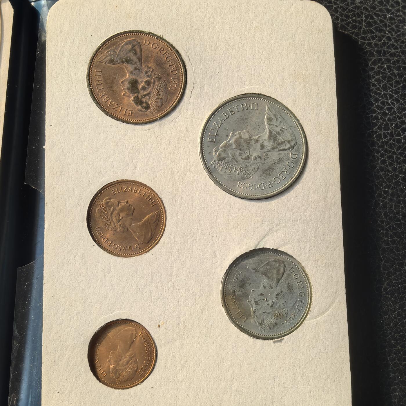 道一币馆币章第一百六十六场 原包装带证 英国1968年套币五枚