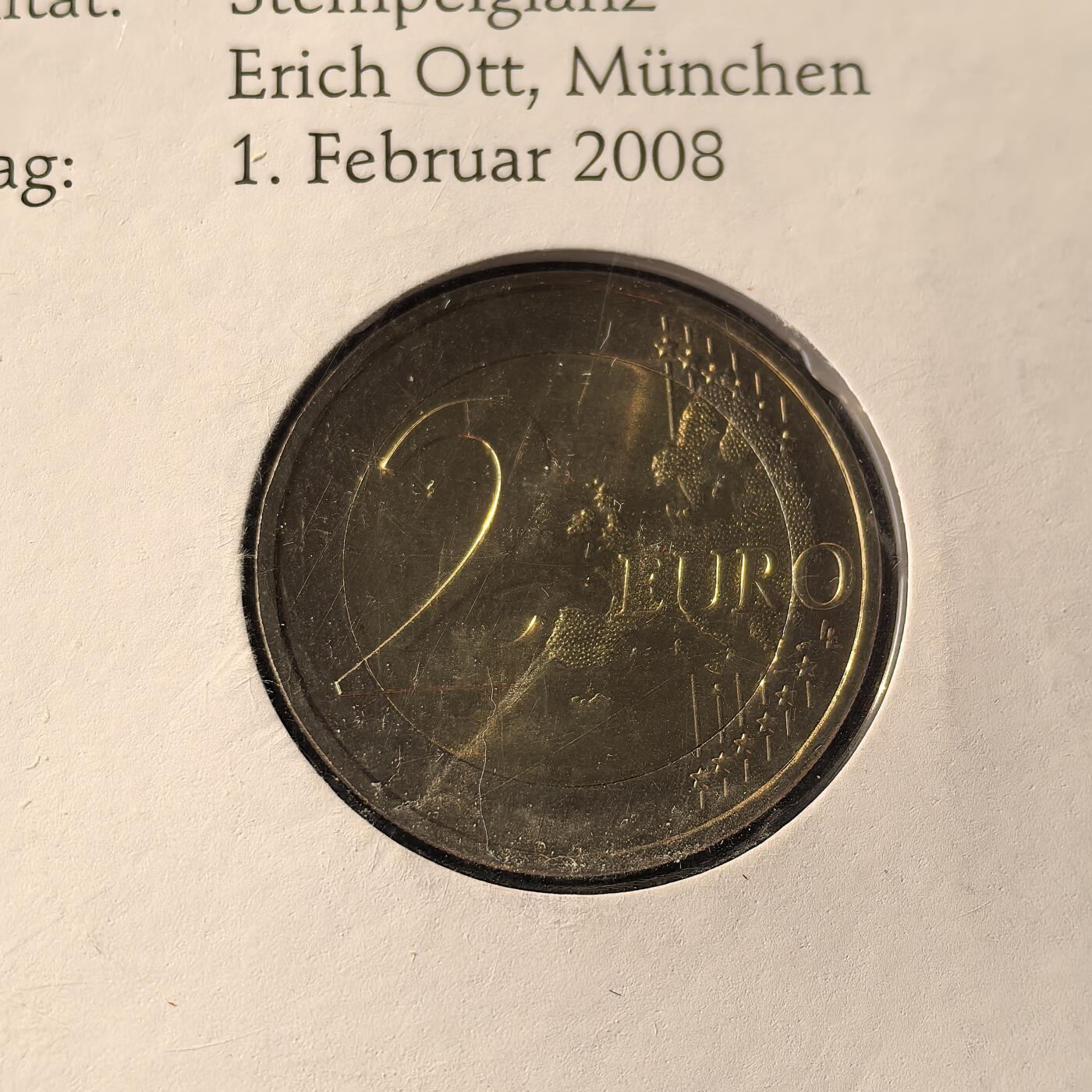 道一币馆币章第一百六十六场 邮币封 德国2008年汉堡大教堂2欧元纪念币