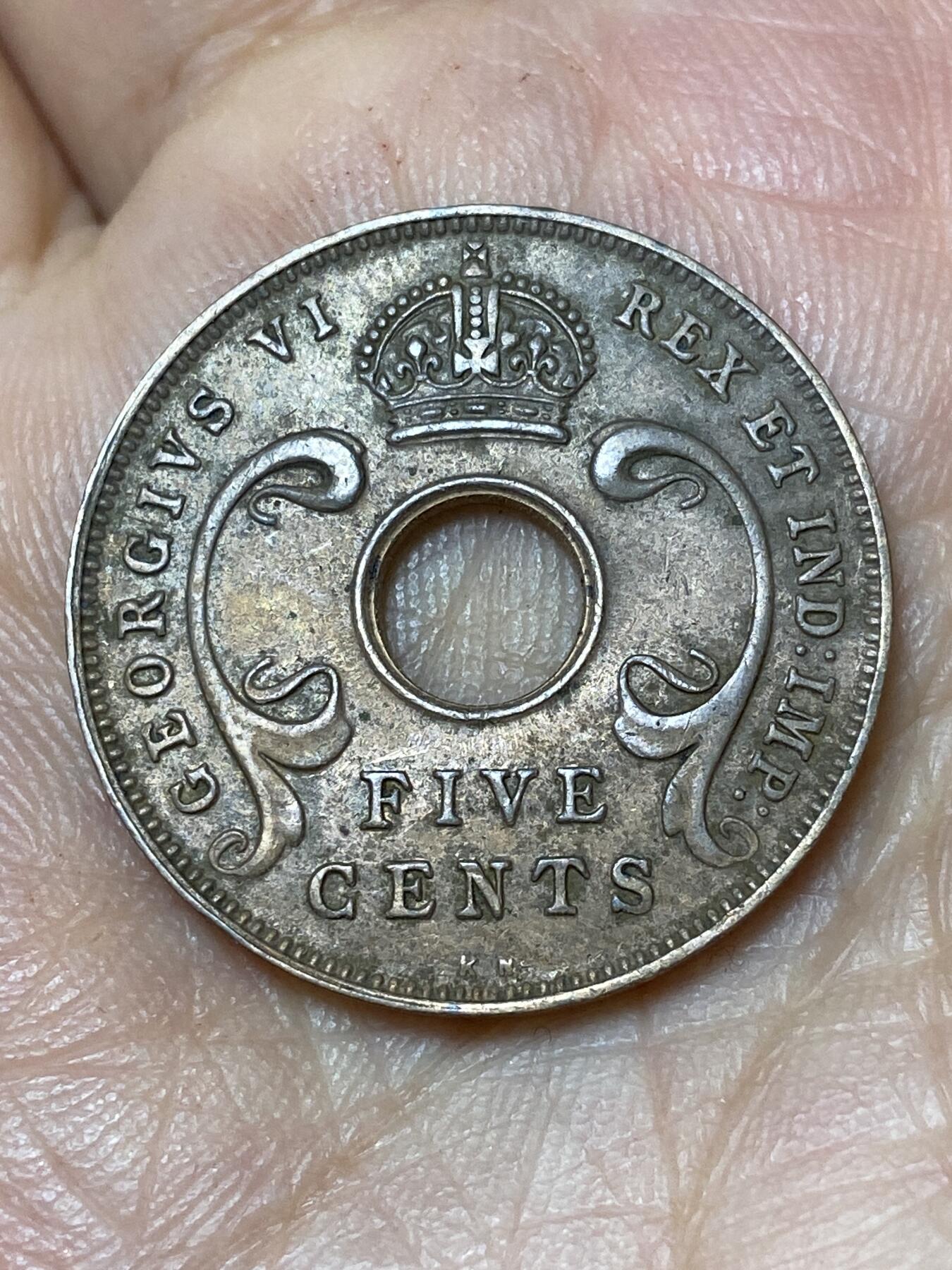 2026年第三十场(总第一百九十九场）英国一线回流散币特拍第二场(免佣金) 英属东非1939年5分(乔治六世第一版，KN标金斯诺顿厂造)