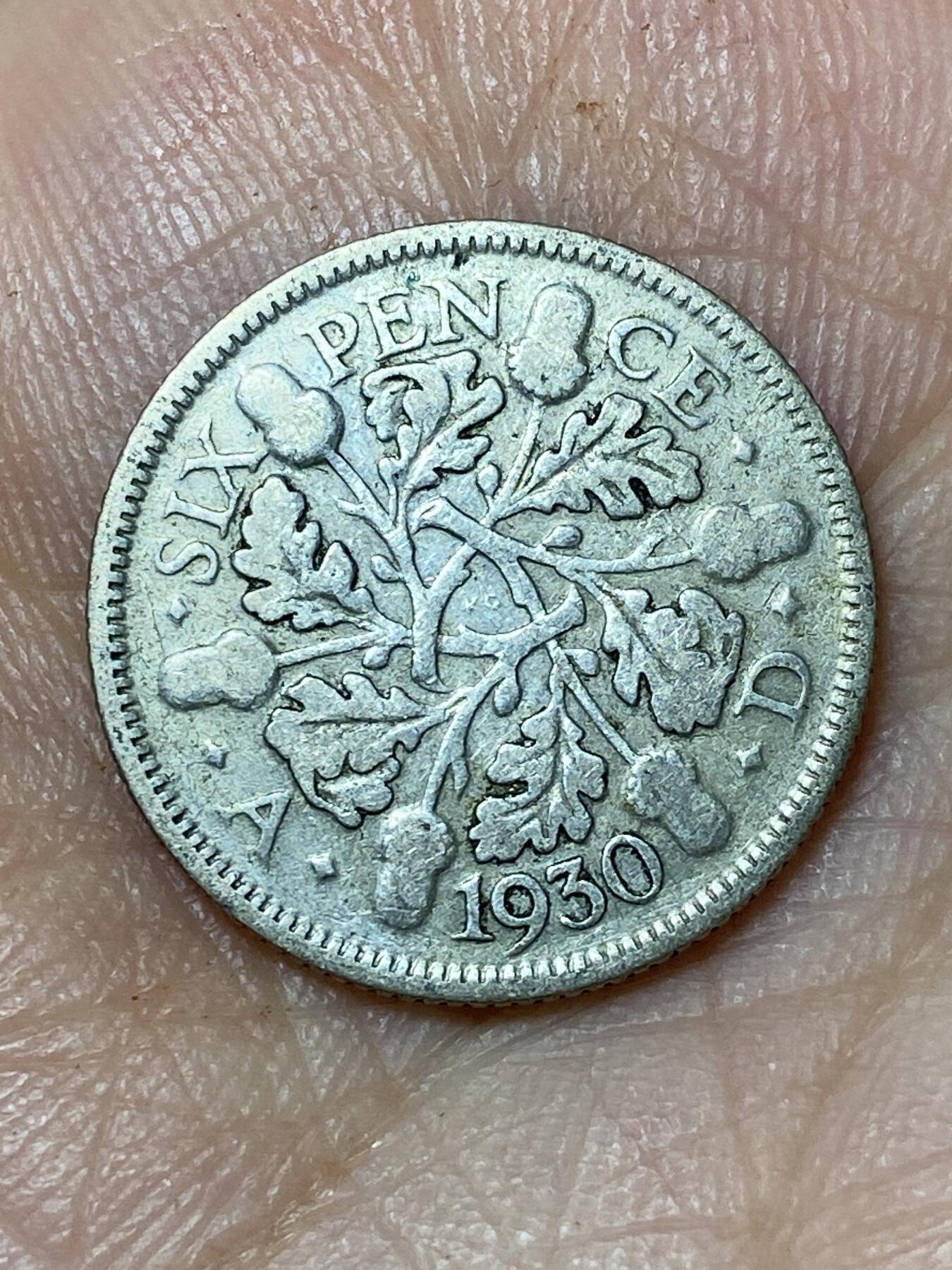 2026年第三十场(总第一百九十九场）英国一线回流散币特拍第二场(免佣金) 英国🇬🇧1930年6便士银币(乔治五世第五版，500银)