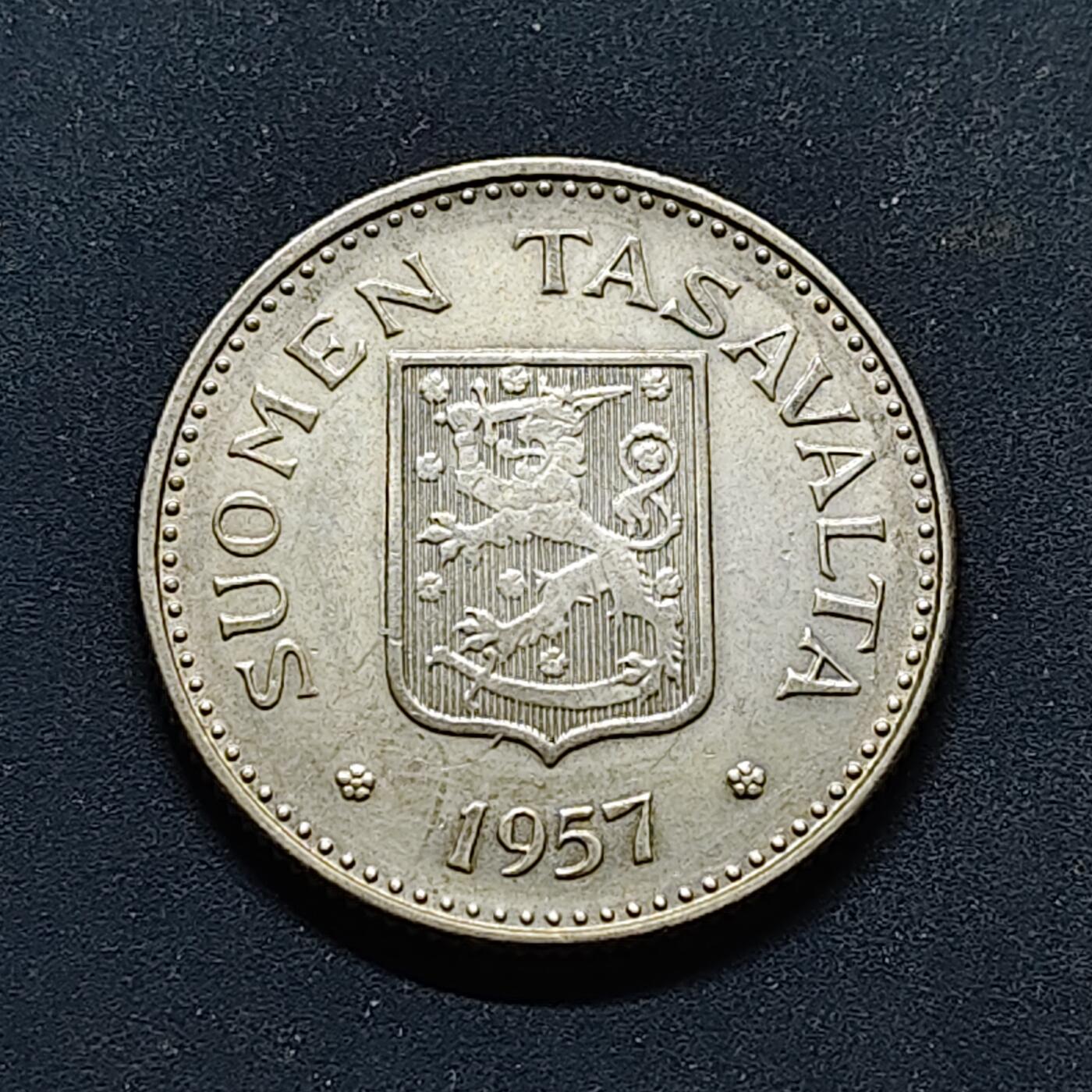 【全场包邮】纯粹捡漏拍504场-更新中 芬兰1957年200马克银币【27.5毫米8.3克50%】