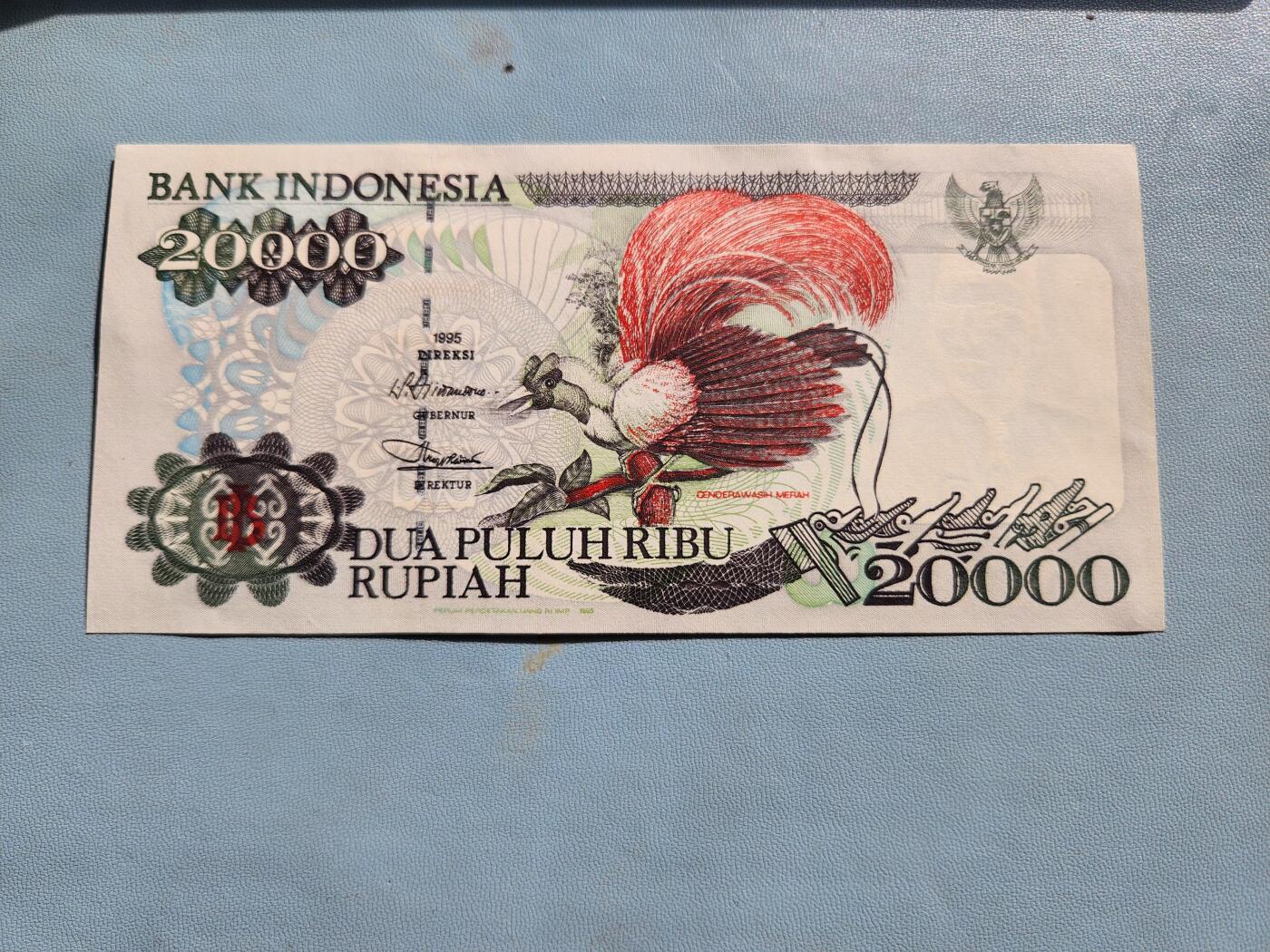 2月20号晚上8点 外国纸币自动截拍第27场 1995年印尼20000几乎全新