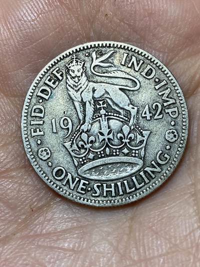 2026年第三十场(总第一百九十九场）英国一线回流散币新春特拍第二场(免佣金) - 英国🇬🇧1942年1先令银币(乔治六世第一版，英格兰站狮版，500银)