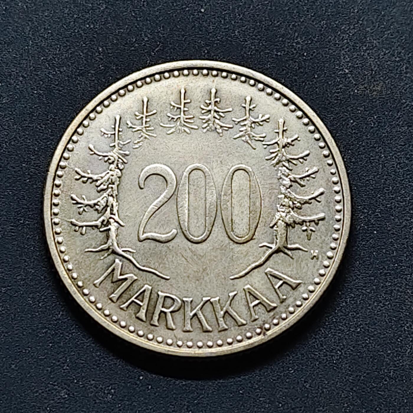 【全场包邮】纯粹捡漏拍504场-更新中 芬兰1957年200马克银币【27.5毫米8.3克50%】