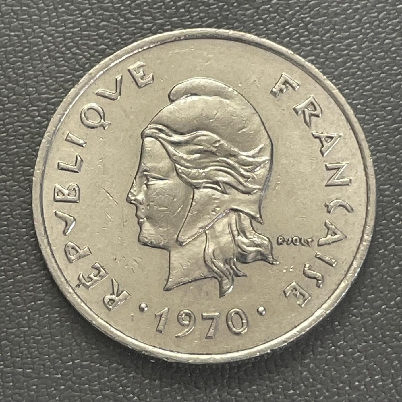 回流0218 新春快乐，马年大吉！ 较少 法属新赫布里底（今瓦努阿图）1970年10法郎