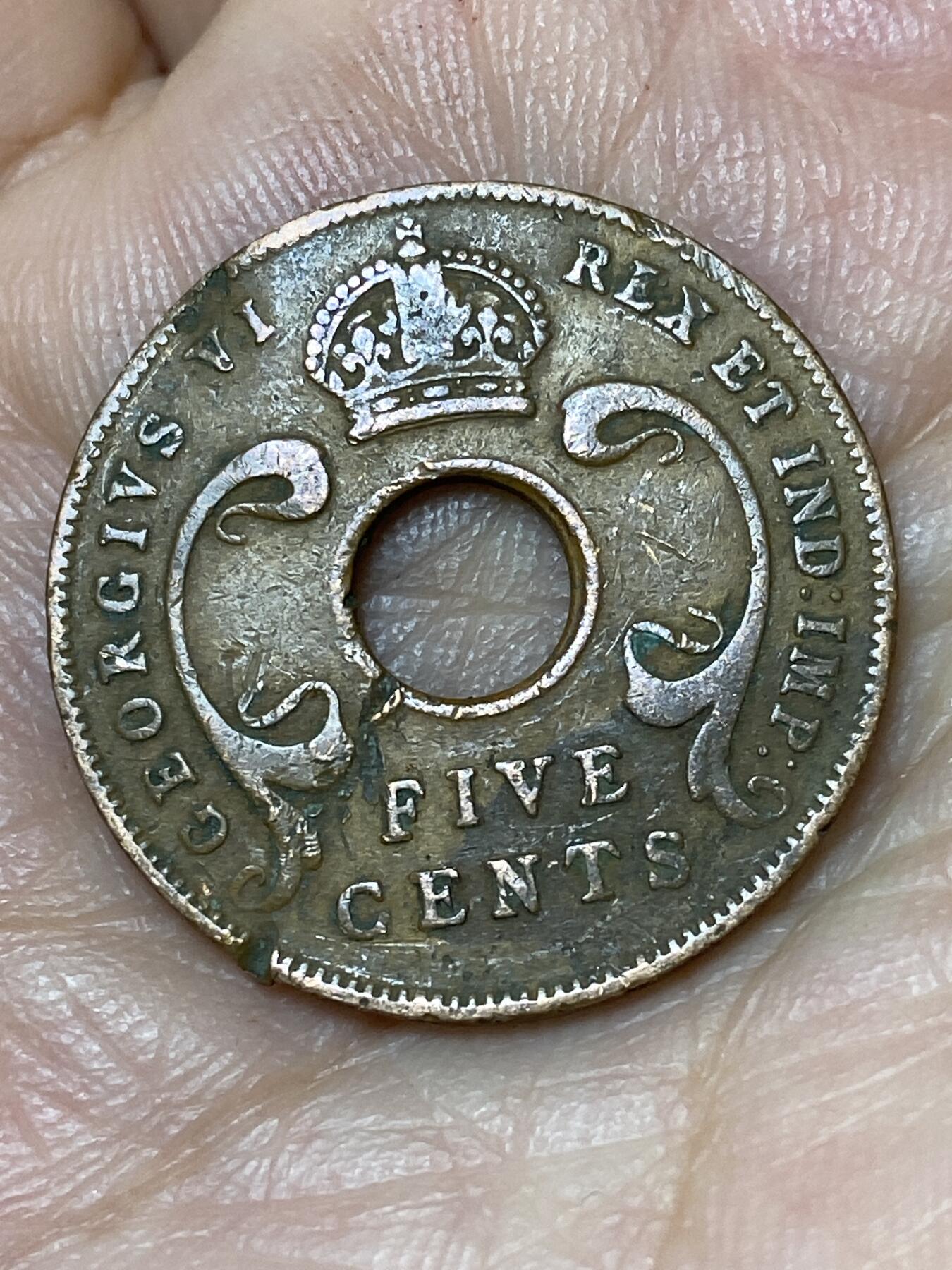 2026年第三十场(总第一百九十九场）英国一线回流散币特拍第二场(免佣金) 英属东非1943年5分(乔治六世第二版)