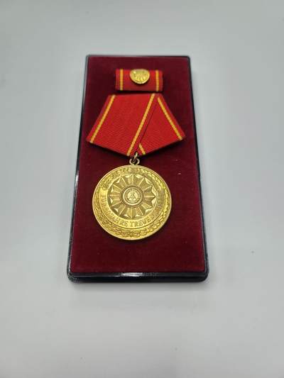 南水社第二次拍卖 - 民主德国内务部20年忠诚服役金质奖章 完好品相 带盒略