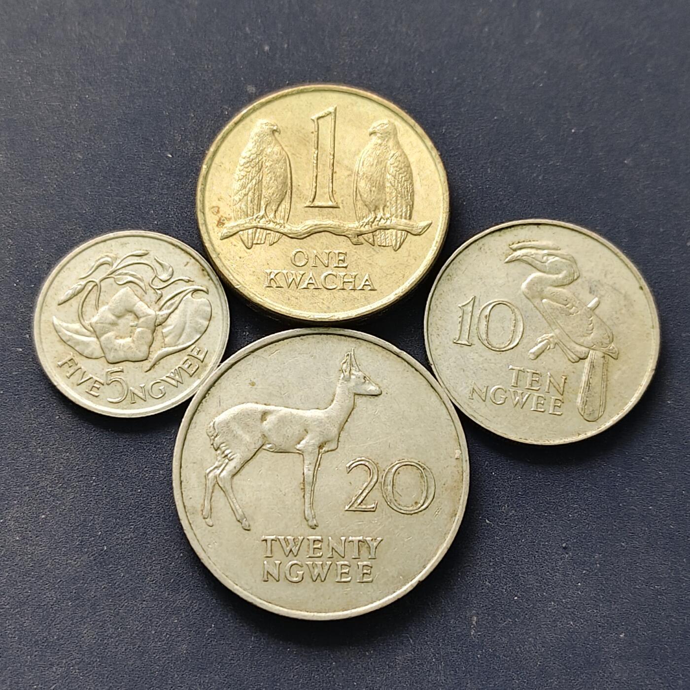 【全场包邮】纯粹捡漏拍504场-更新中 赞比亚1987-1989年4枚套币