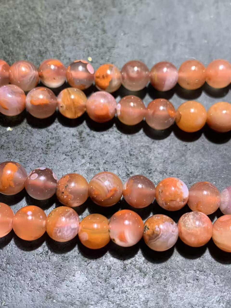 精美川料荔枝冻飘红南红玛瑙108手串一条