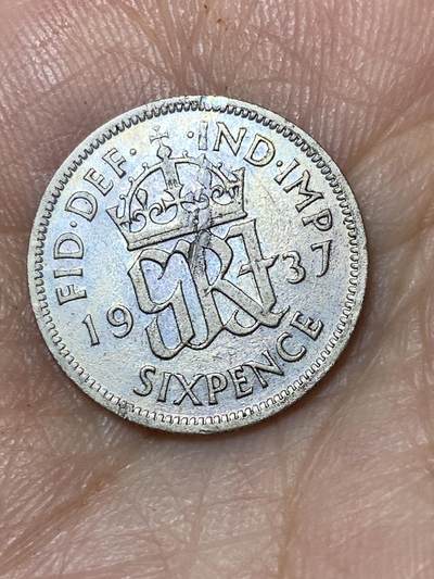 2026年第三十场(总第一百九十九场）英国一线回流散币特拍第二场(免佣金) - 英国🇬🇧1937年6便士银币(乔治六世第一版，首发年，500银)