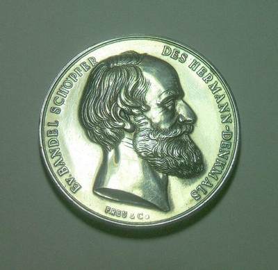 【银】德国1875年 赫尔曼纪念碑落成高浮雕精制大银章 42MM 27.6克 - 【银】德国1875年 赫尔曼纪念碑落成高浮雕精制大银章 42MM 27.6克