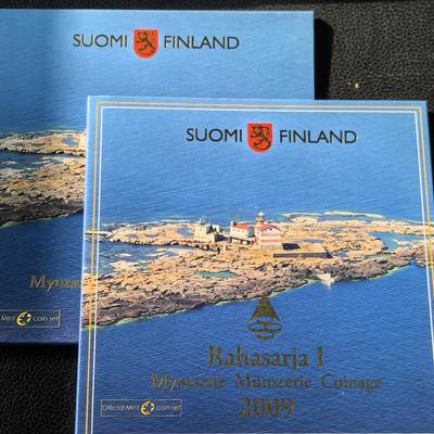 道一币馆币章第一百六十六场 - 原包装 芬兰2009年欧元套币八枚-灯塔市场纪念版
