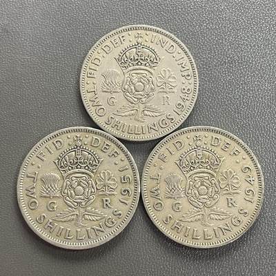回流0218 新春快乐，马年大吉！ - 英国乔治六世时期不同年份2先令3枚