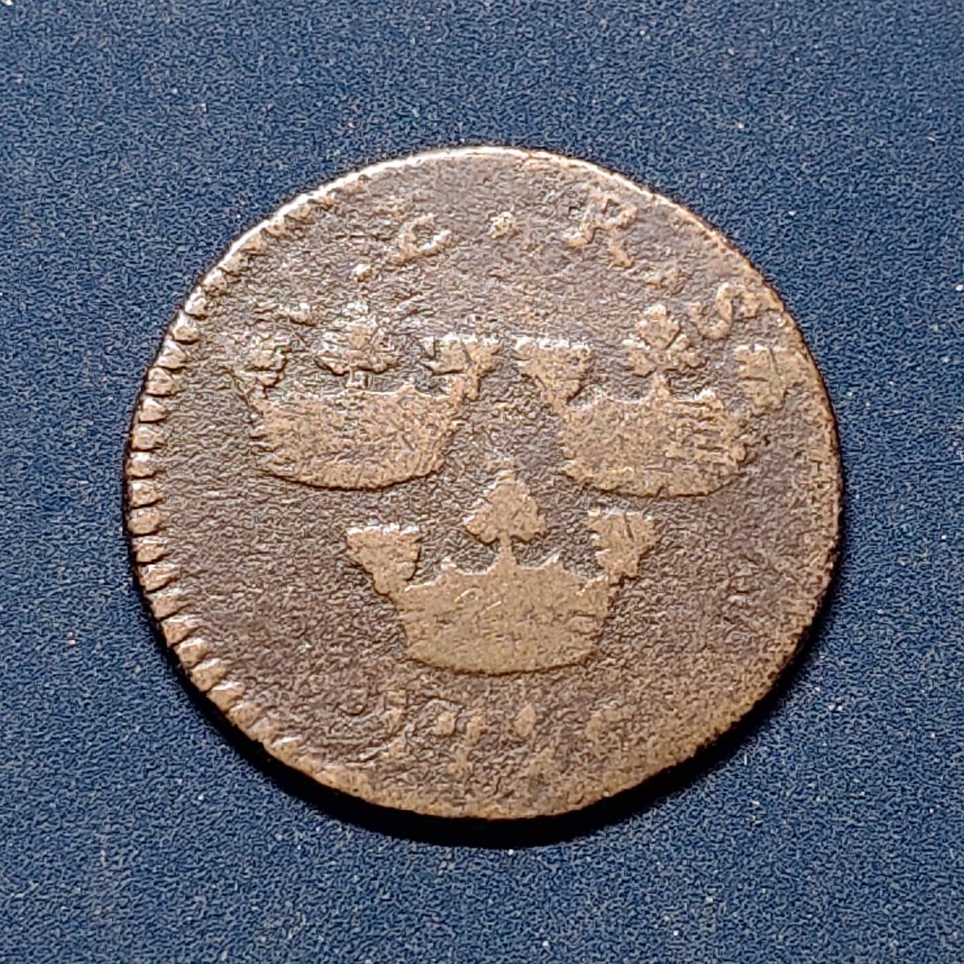 【全场包邮】纯粹捡漏拍504场-更新中 瑞典1720年弗雷德里克一世1欧尔铜币（KM383.1）