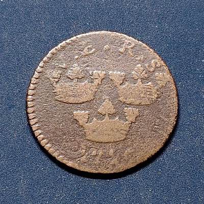【全场包邮】纯粹捡漏拍504场 - 瑞典1720年弗雷德里克一世1欧尔铜币（KM383.1）