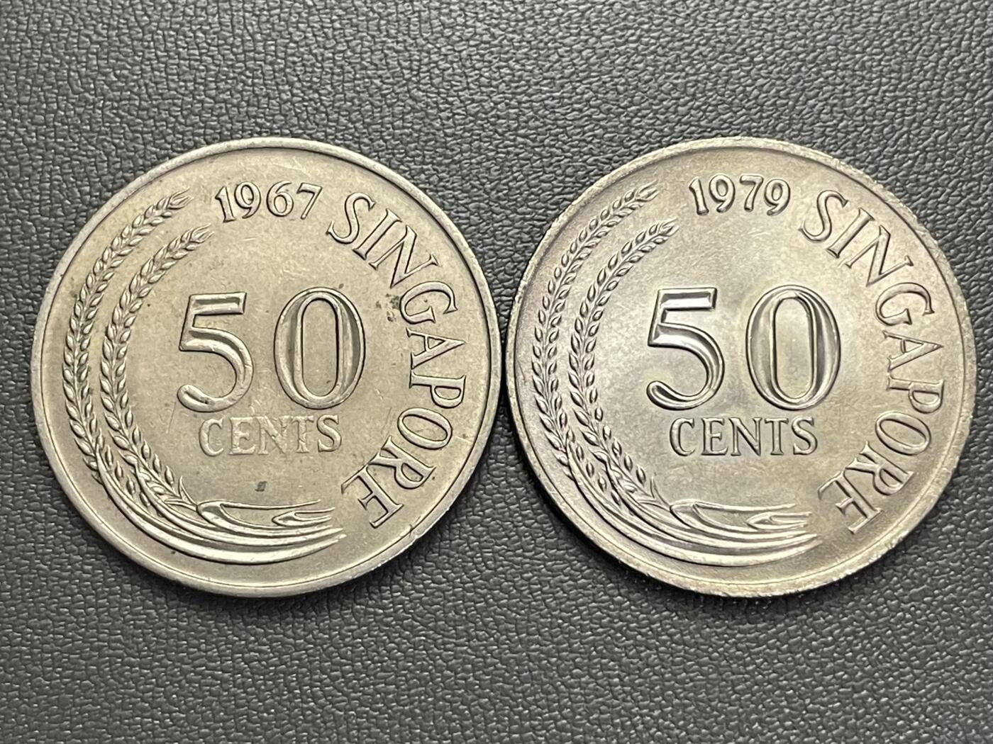 回流0218 新春快乐，马年大吉！ 新加坡1967、1979年50分 狮子鱼