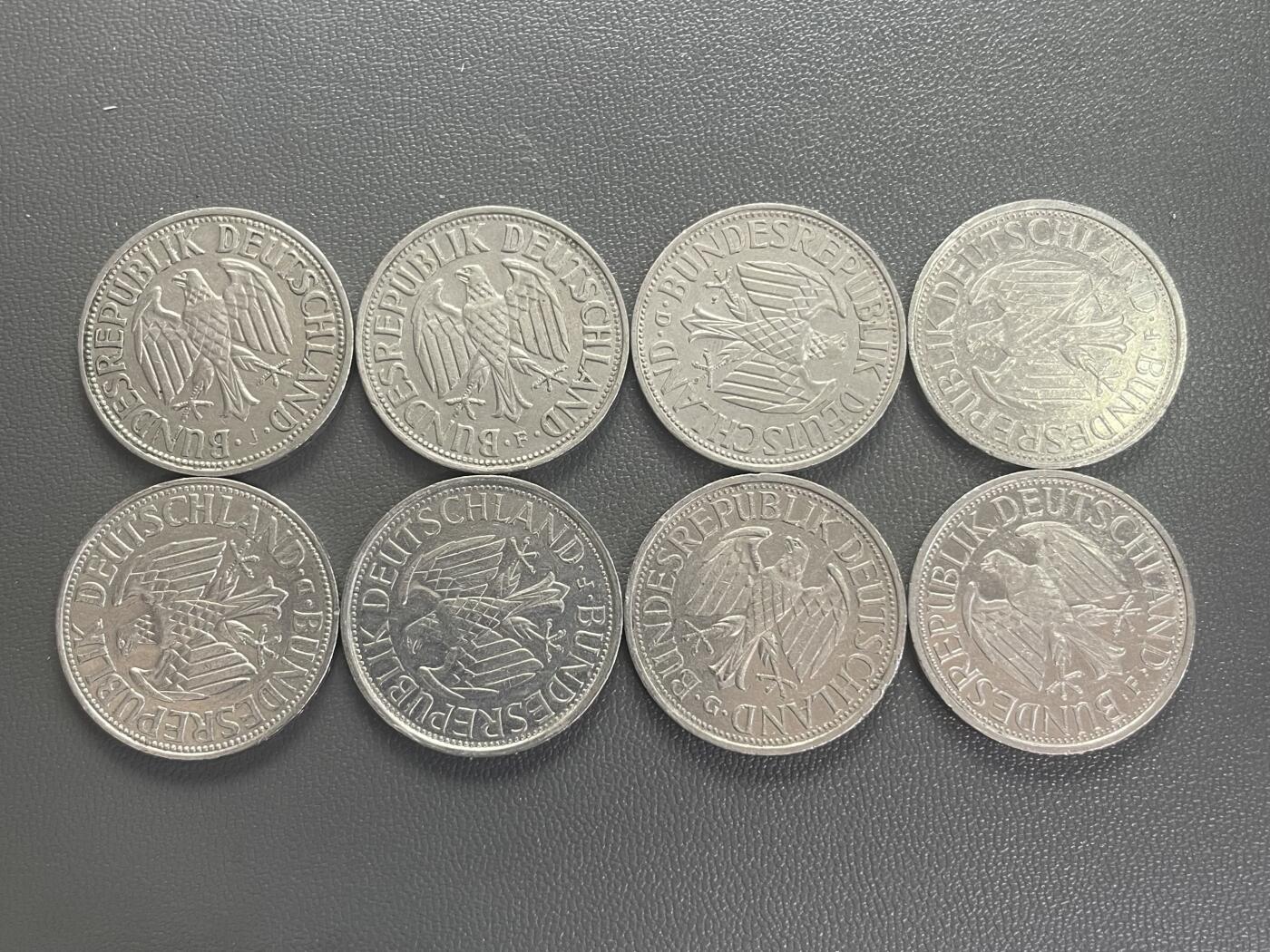 回流0218 新春快乐，马年大吉！ 联邦德国（西德）1马克（¥3.56）不同年份8枚