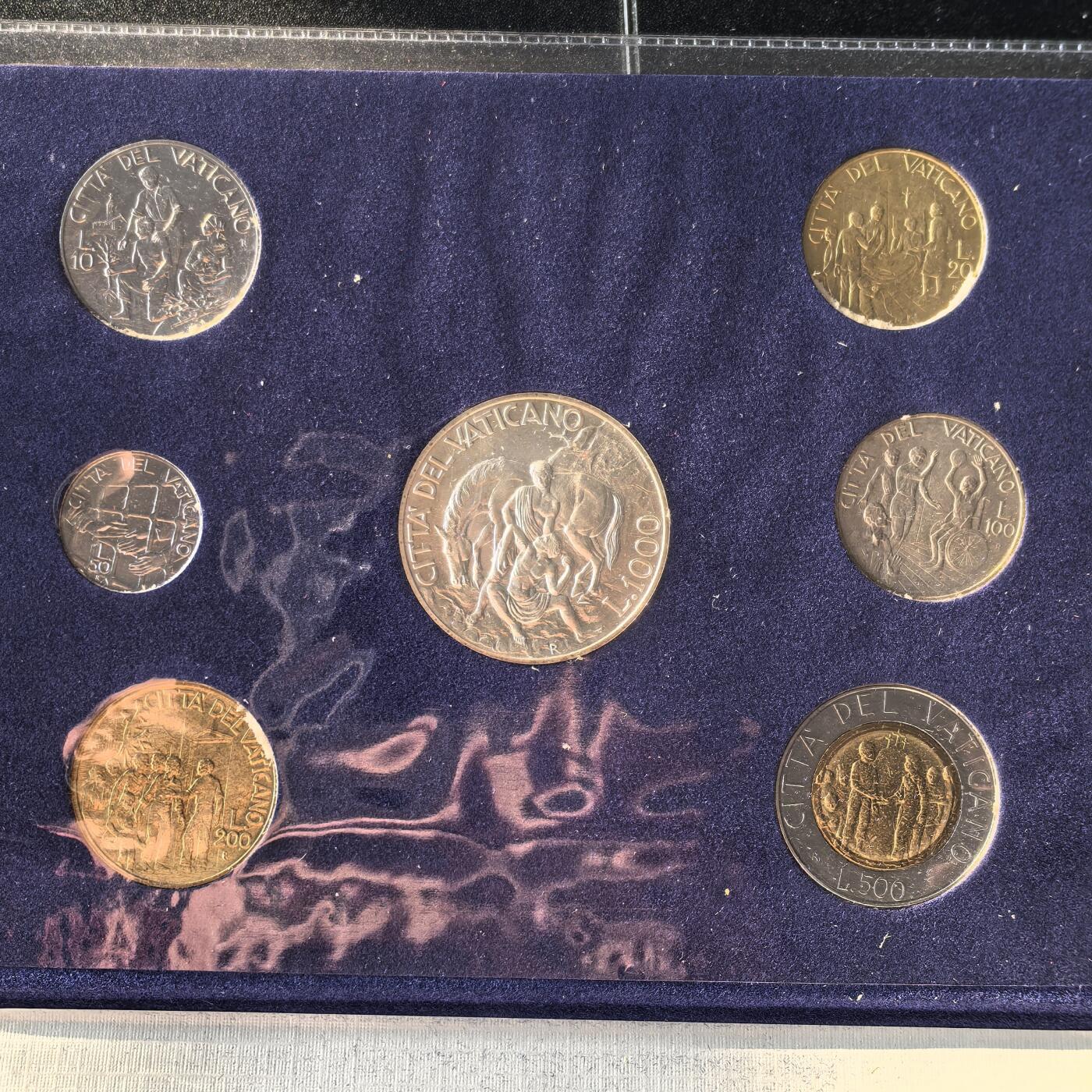 道一币馆币章第一百六十六场 原包装 梵蒂冈1994年套币7枚 含1000里拉银币