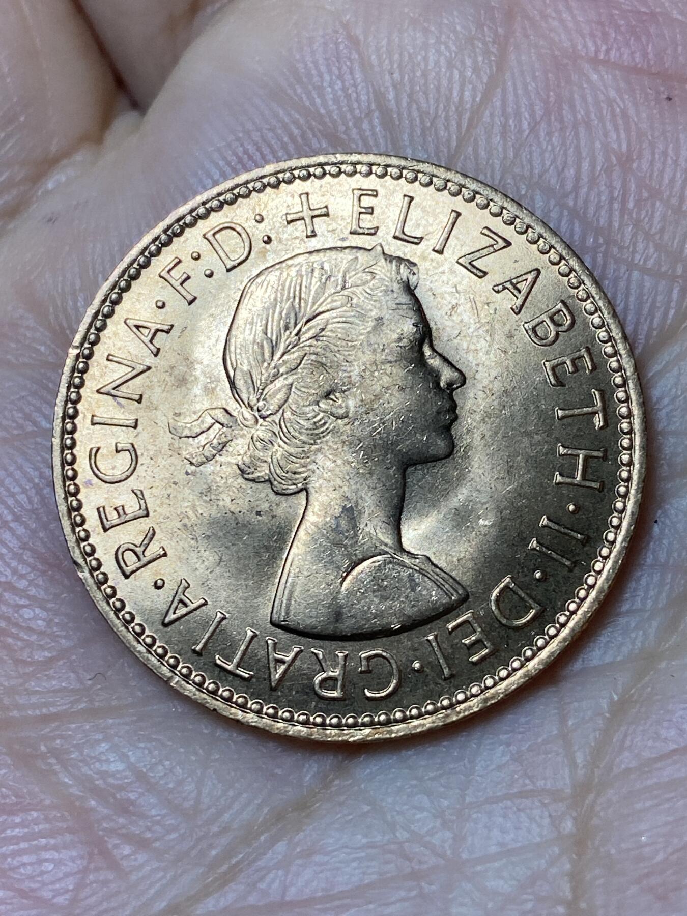 2026年第三十场(总第一百九十九场）英国一线回流散币特拍第二场(免佣金) 原光好品–英国🇬🇧1967年半便士(伊丽莎白二世青年桂冠第二版，普制币关门年)