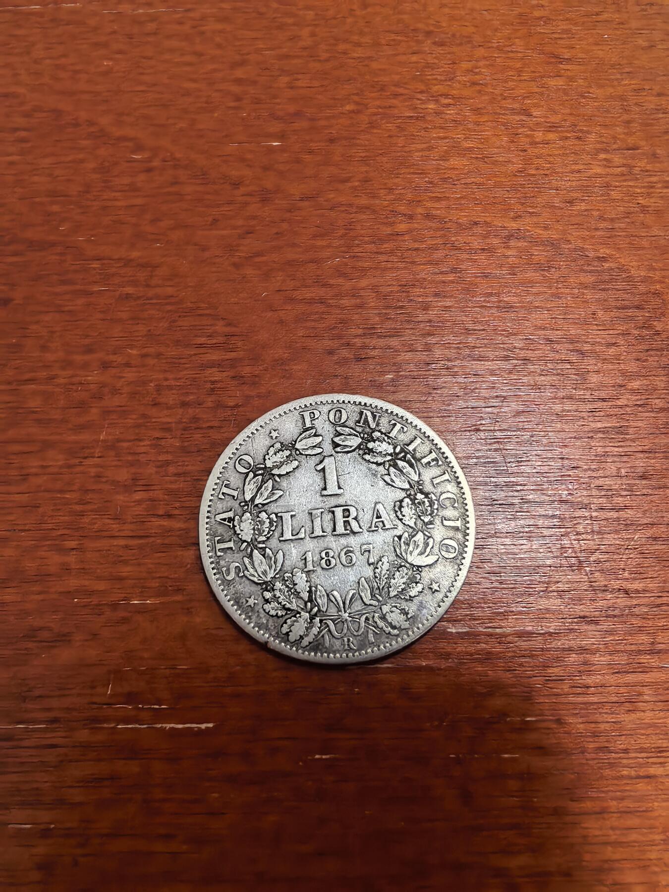 长老汇马年精选第二场拍卖 1867意大利教皇国1里拉银币