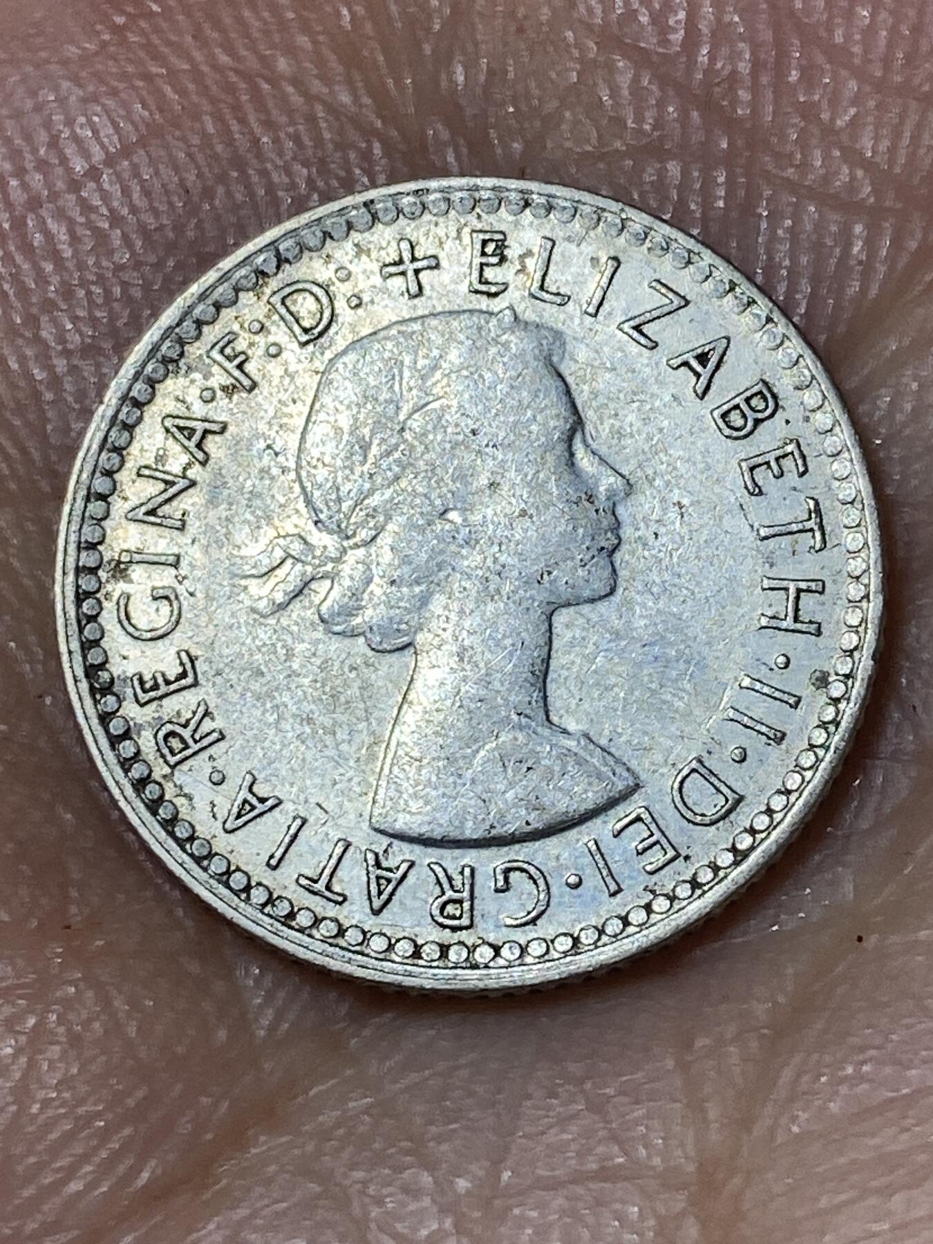 2026年第三十场(总第一百九十九场）英国一线回流散币特拍第二场(免佣金) 澳大利亚🇦🇺1960年6便士银币(伊丽莎白二世青年桂冠第二版，500银)