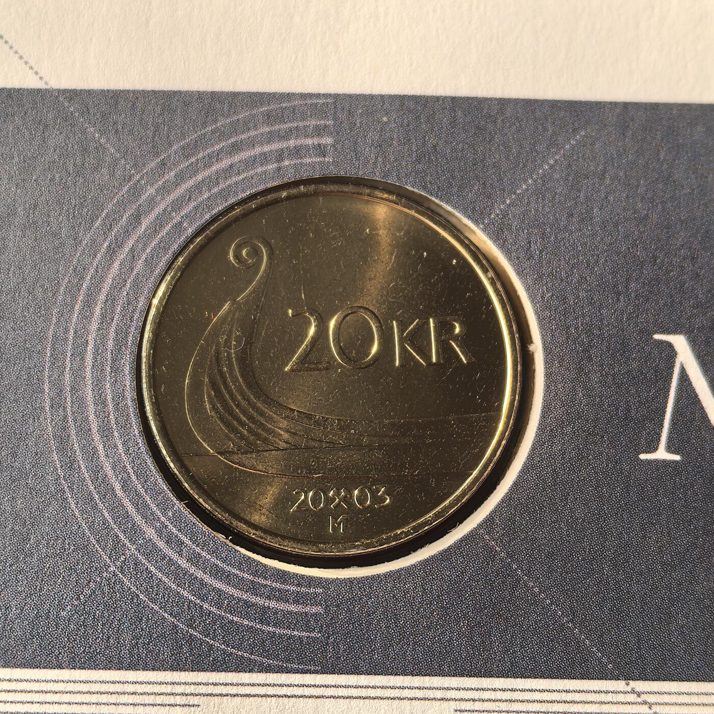 道一币馆币章第一百六十六场 邮币封 挪威2003年20克朗