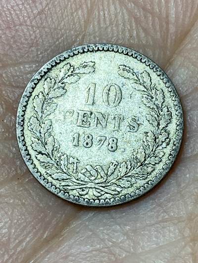 2026年第三十场(总第一百九十九场）英国一线回流散币特拍第二场(免佣金) - 荷兰🇳🇱1878年10分银币(威廉三世时期，Broadaxe–宽刃斧标，640银)