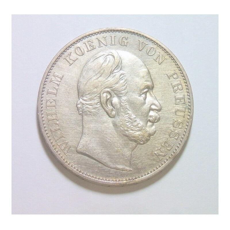 【银】德国普鲁士1871年 普法战争胜利1泰勒银币 初铸极美品