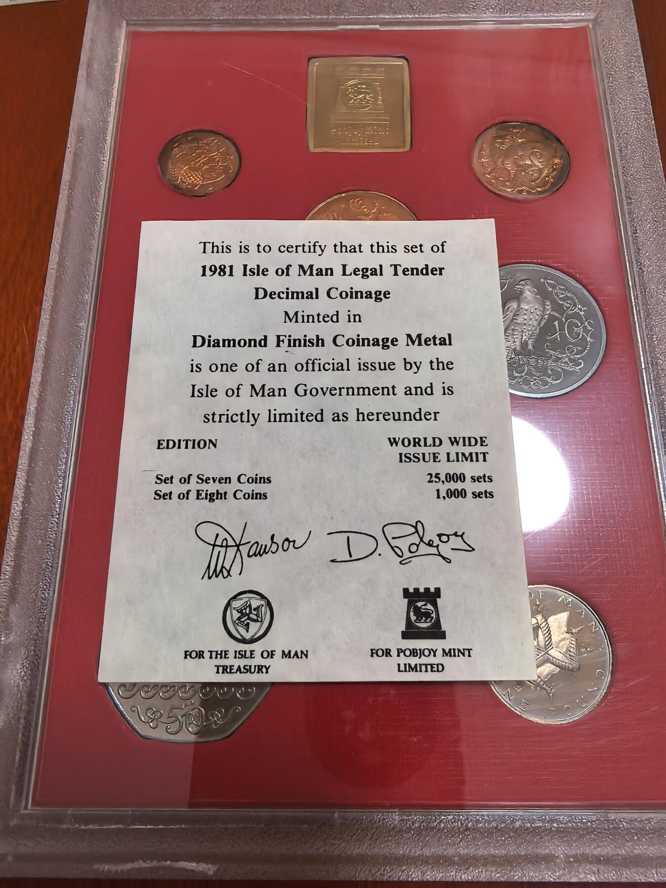 长老汇马年精选第二场拍卖 1981马恩十进制7枚精制套币，盒证全