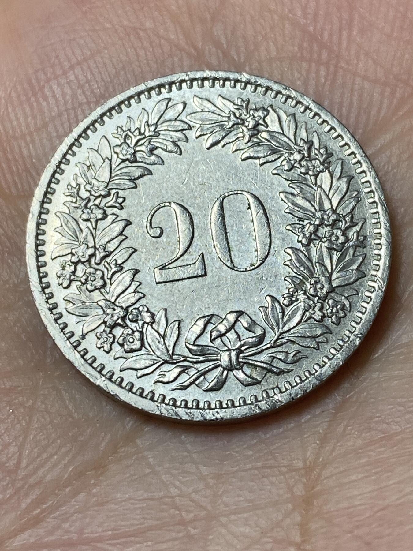 2026年第三十场(总第一百九十九场）英国一线回流散币特拍第二场(免佣金) 瑞士🇨🇭1974年20拉彭(第三版，无标版)