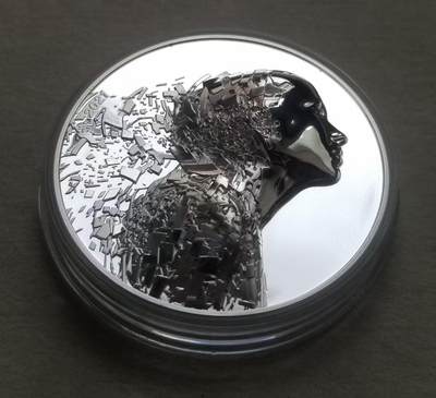 【币将精彩】世界钱币拍卖拍卖（2026-4-28） 库克2021年银爆系列女神雕像大银币，999银3盎司，直径50毫米发行999枚，带证书包装。Smartminting超高浮雕专利工艺，首次采用双面精制镜面效果，包括浮雕部分，系列第一枚。